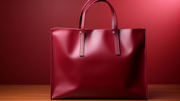 Photo carrying shopping bag on maroon