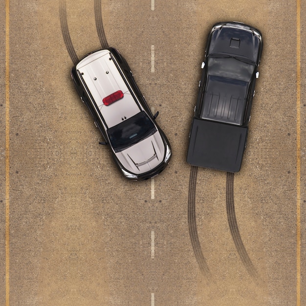 Cars in an accident