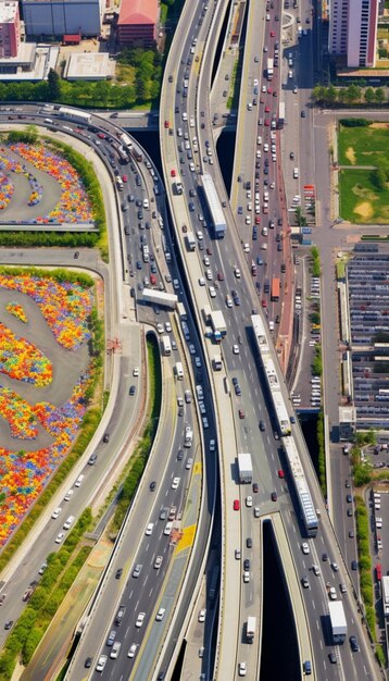 Photo cars are driving on a busy highway