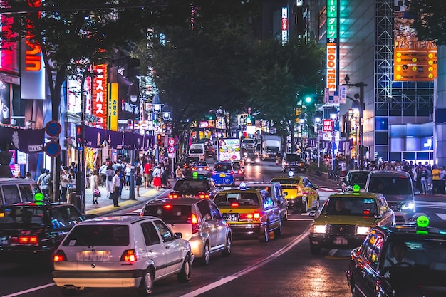 cars on city street