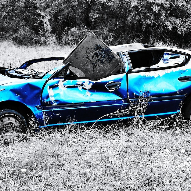 Photo cars on grassy field