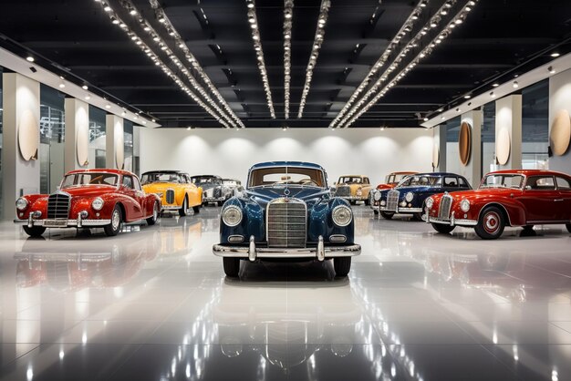 Foto automobili in uno showroom moderno