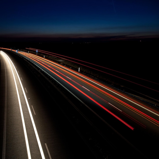 Cars moving fast on a highway