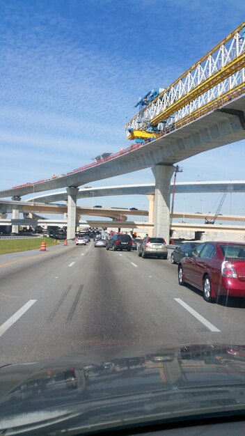 Photo cars moving on road