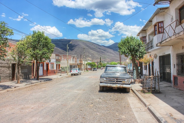 Cars parked in front of houses