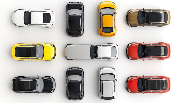 cars set from above top view isolated ar 169 style raw job id d8217a0c1c1444a0a902b1d0e59b92a0
