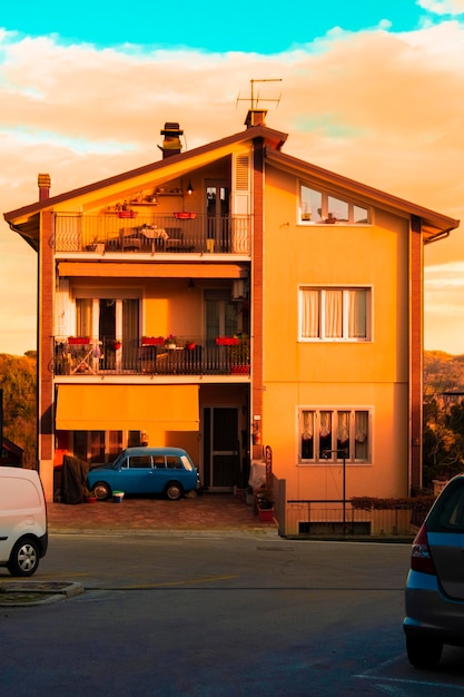 cars on street against sky