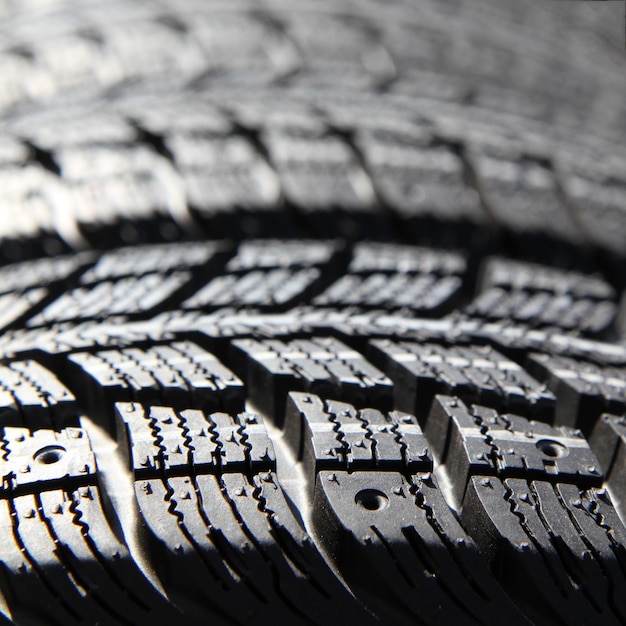 Cars tires close up