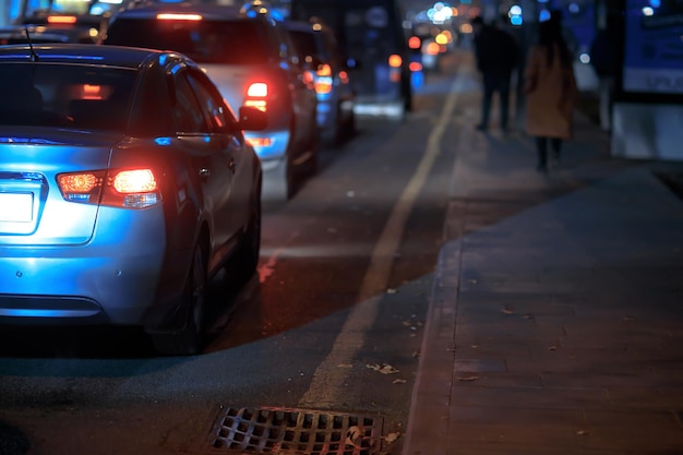 Photo cars with people in street