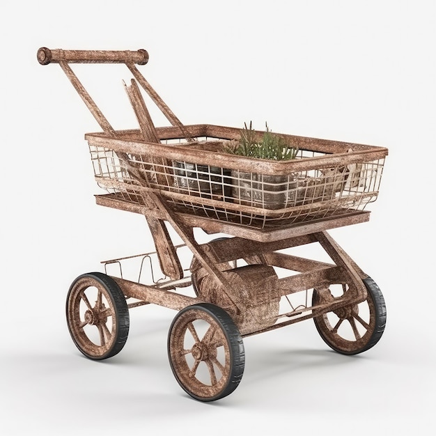 Cart market cart 3d render generative ai