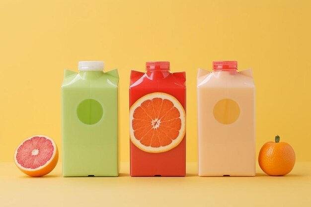 Photo carton beverage box for milk and juice isolated on background