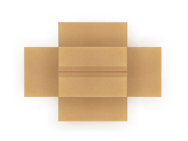 흰색 배경에 고립 된 판지 상자