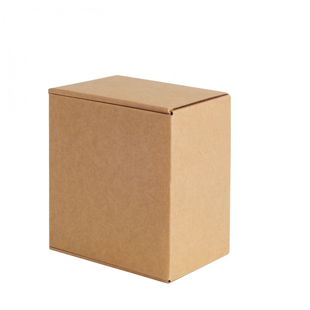 Carton box one. Isolated on white.