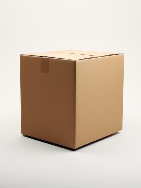 Photo carton box on plain isolated background