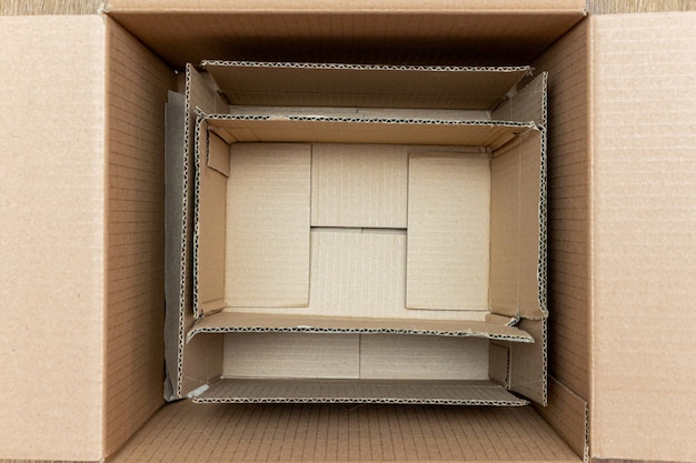 Carton, cardboard packages inside a paper box