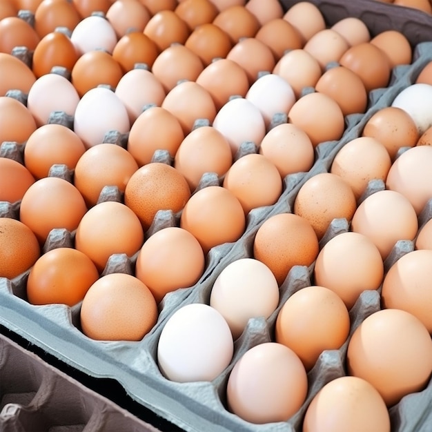 A carton of eggs is filled with different colors.