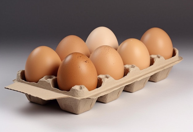 계란 중 하나에 '계란' 라벨이 붙은 계란 상자