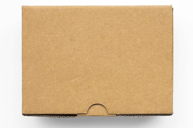 Carton package box with blank top isolated on white