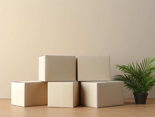 Photo cartons box mockup with isolated background