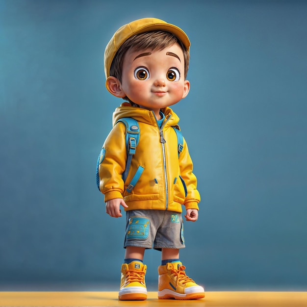 Photo cartoon 3d a beautiful young boy