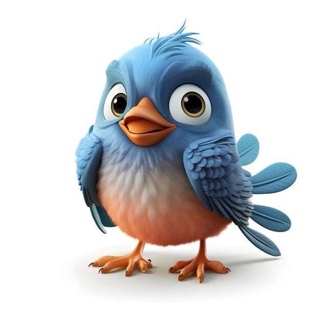 Photo cartoon 3d of cute bird