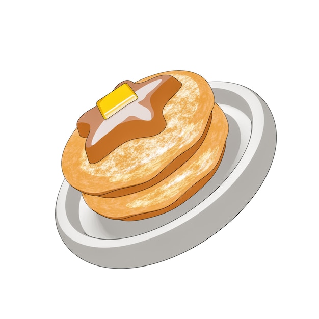 Cartoon 3D-illustratie van voedsel geïsoleerd op witte achtergrond