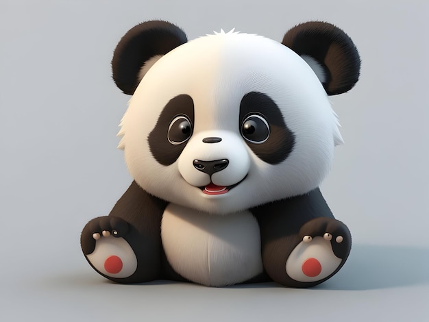 Cartoon 3D panda icon Background