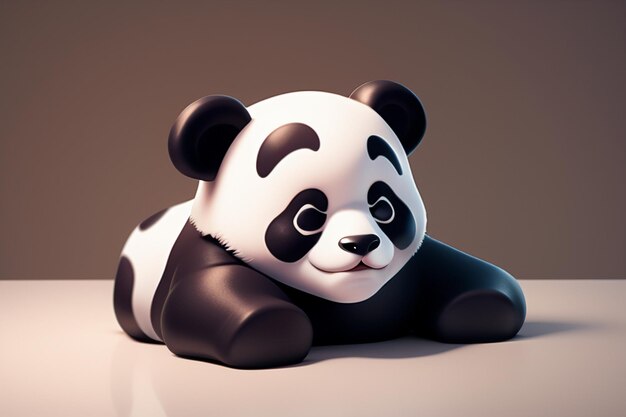 Cartoon 3d panda icon illustration c4d rendering realistic wild animal chinese cute panda