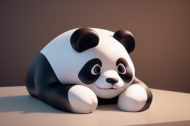 Cartoon 3d panda icon illustration c4d rendering realistic wild animal chinese cute panda