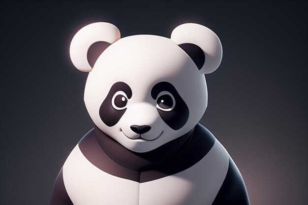 Photo cartoon 3d panda icon illustration c4d rendering realistic wild animal chinese cute panda