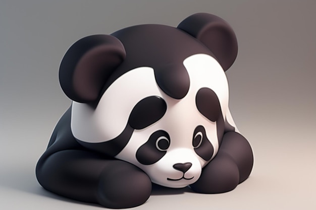 Photo cartoon 3d panda icon illustration c4d rendering realistic wild animal chinese cute panda