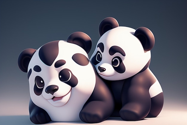 写真 漫画の 3 d パンダ アイコン イラスト c4d レンダリング現実的な野生動物中国のかわいいパンダ