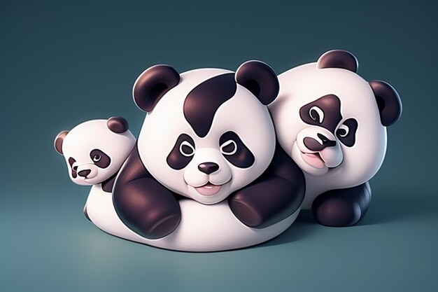 写真 漫画の 3 d パンダ アイコン イラスト c4d レンダリング現実的な野生動物中国のかわいいパンダ