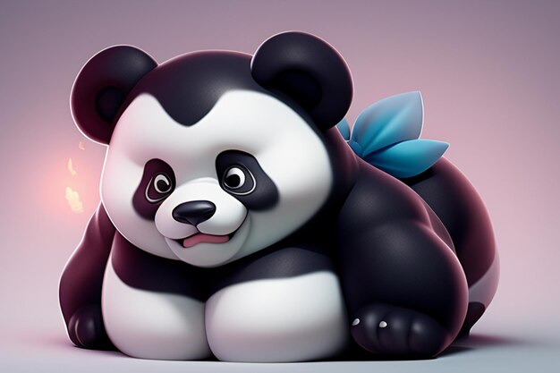 Cartoon 3D panda pictogram illustratie C4D rendering realistisch wild dier Chinese schattige panda