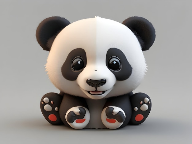 Cartoon 3D panda pictogramachtergrond