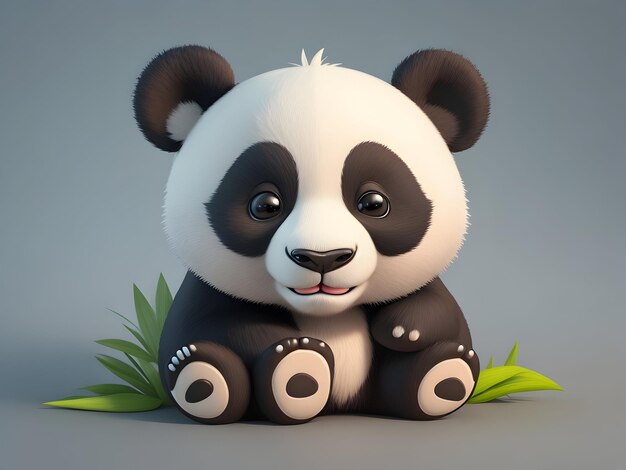 Cartoon 3D panda pictogramachtergrond