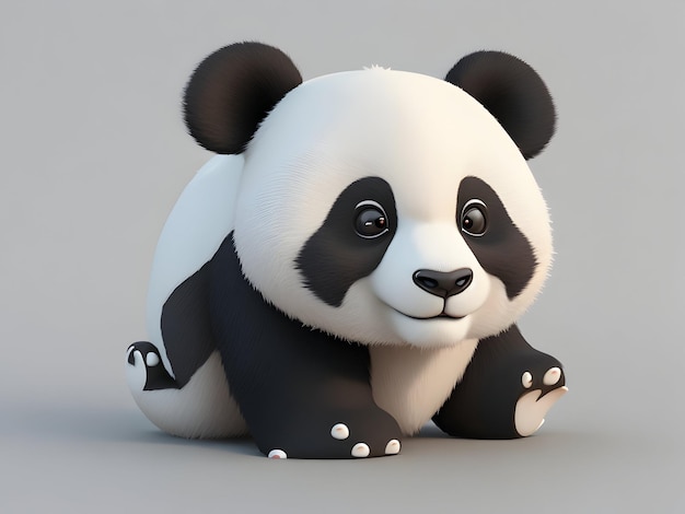 Cartoon 3D panda pictogramachtergrond