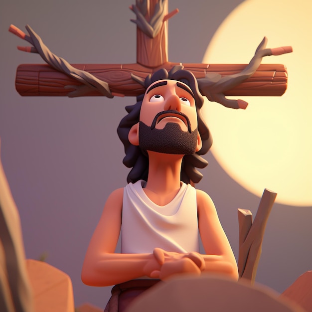 cartoon 3d rendering of god