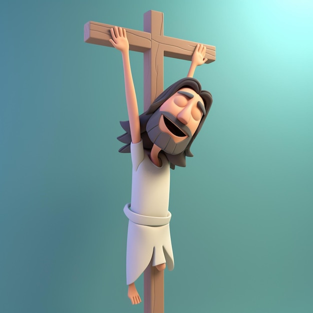 Photo cartoon 3d rendering of god