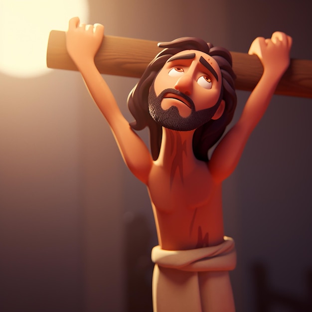 Photo cartoon 3d rendering of god