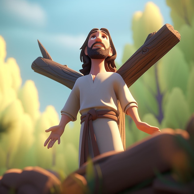 cartoon 3d rendering of god