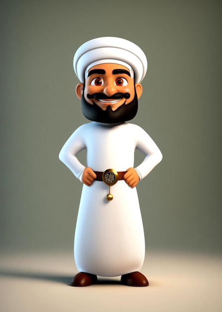 Фото Мультфильм 3d улыбающийся арабский мужчина