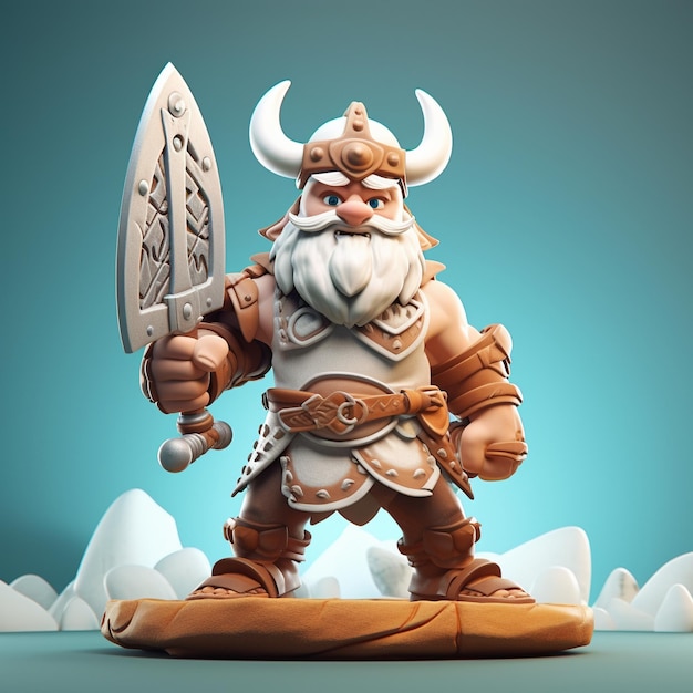 cartoon 3d-weergave van viking