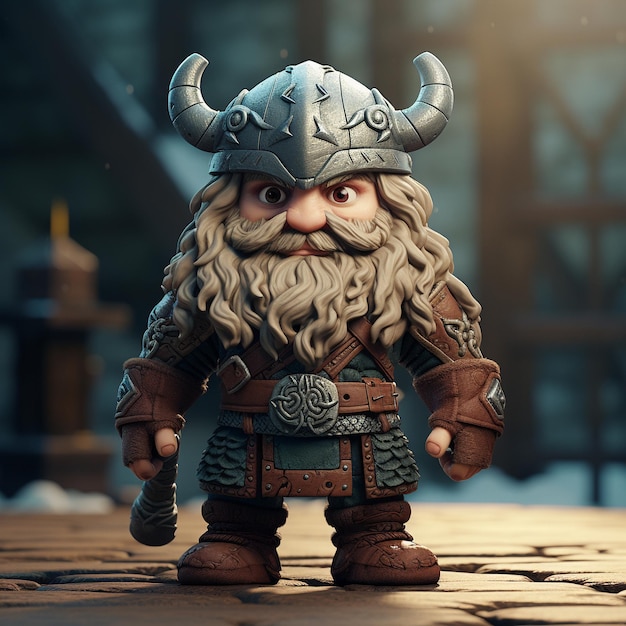 cartoon 3d-weergave van viking