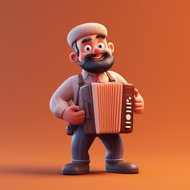 Cartoon accordion 3D