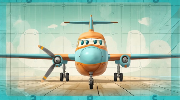 A cartoon airplane