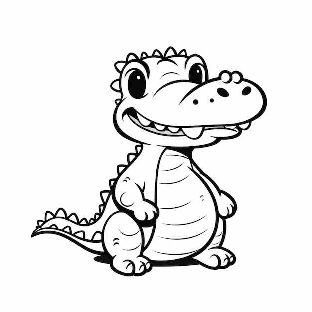 Photo a cartoon alligator with a big smile on his face generative ai