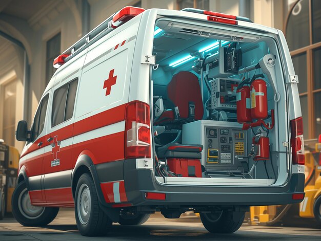 Foto cartoon ambulancefirst aid foto di alta qualità creato da ai