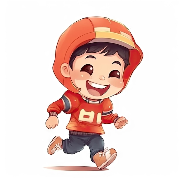 Cartoon of american football boy