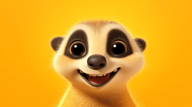 A cartoon animal smiling for the camera